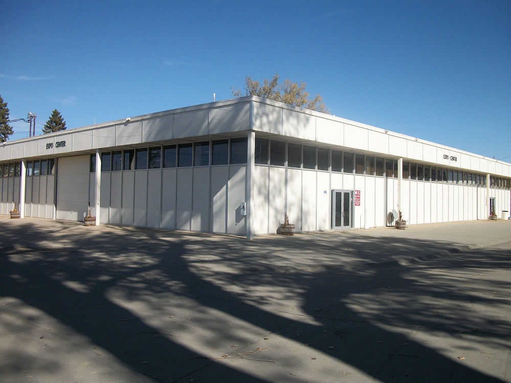 Exterior photo of the Expo Building. 